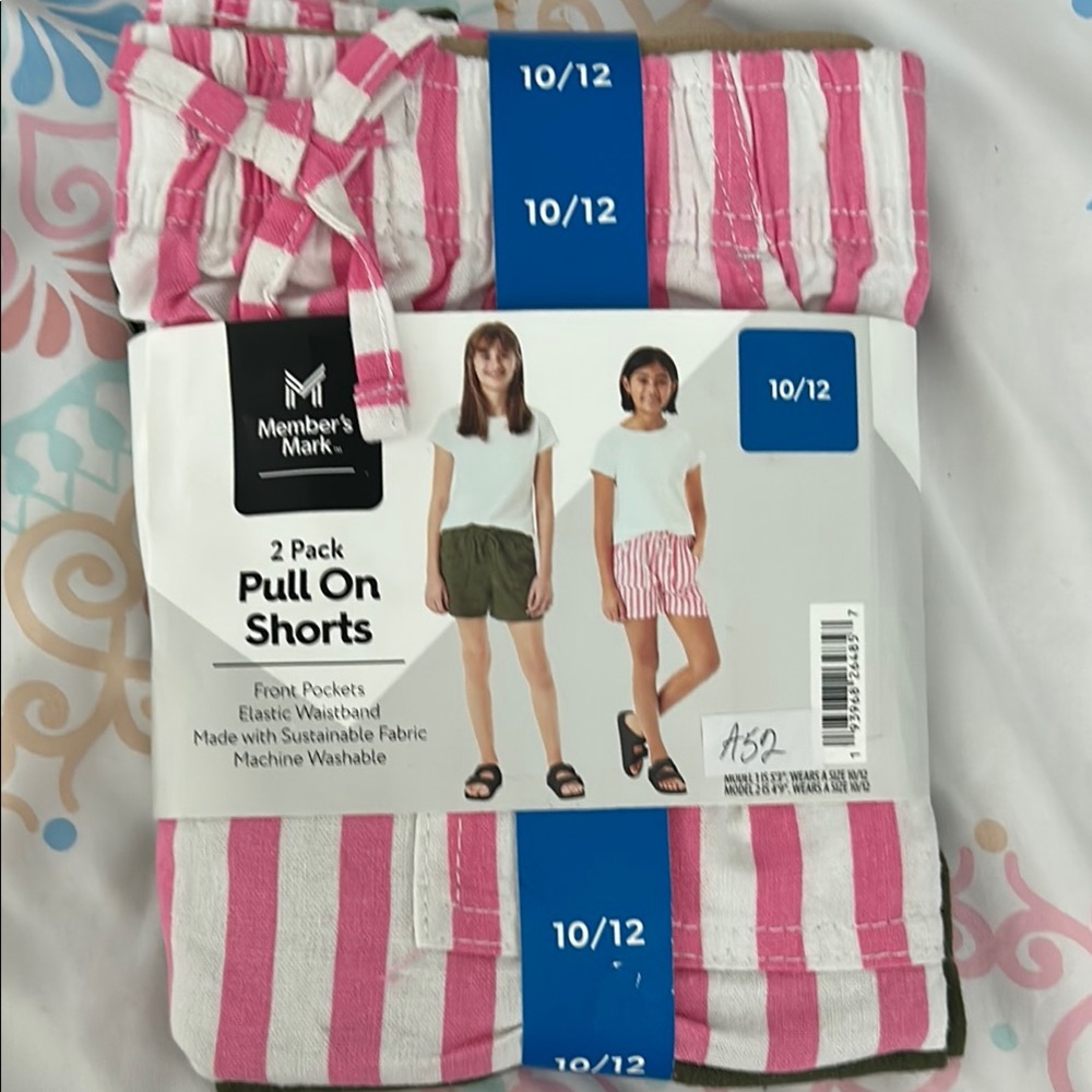 Vibrant Pink and White Striped Casual Shorts pack of 2